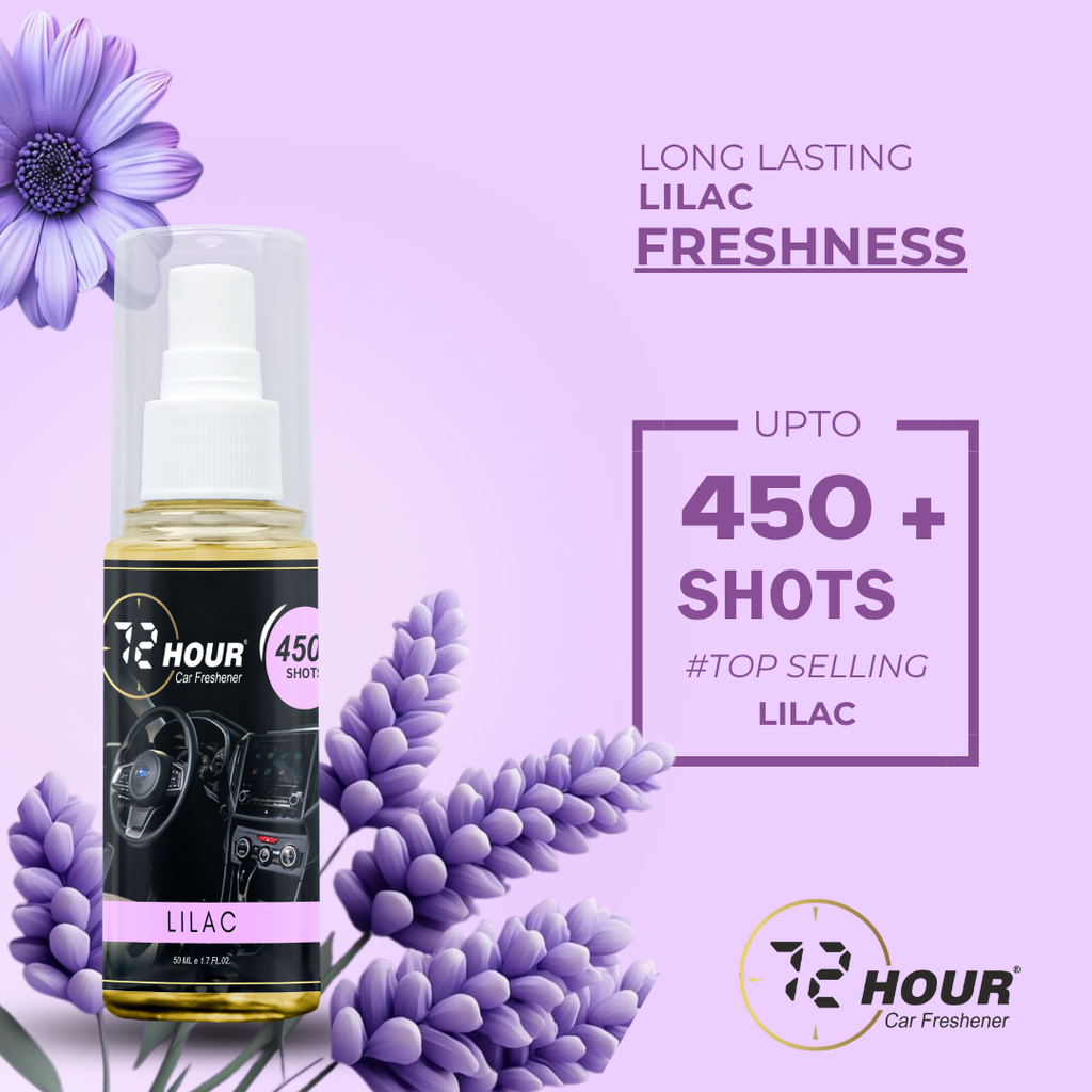 72hour Lilac Car Perfume 50ml – Long Lasting Premium Fragrance – Multipurpose Air Freshener for Car, Home & Office – Miski Fragrance
