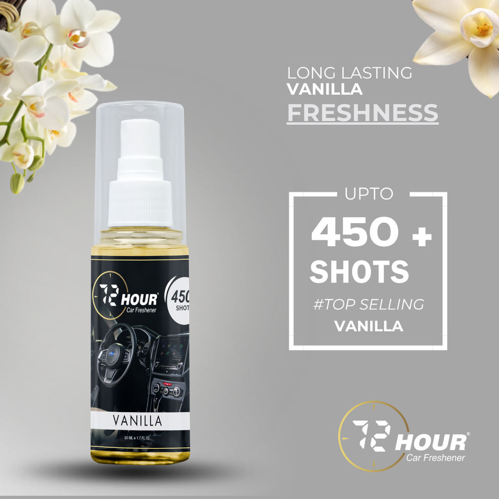 72hour Vanilla Car Perfume 50ml – Long Lasting Premium Fragrance – Multipurpose Air Freshener for Car, Home & Office – Miski Fragrance