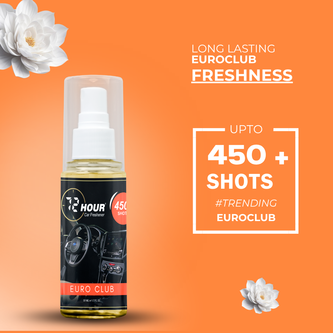 72hour Euro Club Car Perfume 50ml – Long Lasting Premium Fragrance – Multipurpose Air Freshener for Car, Home & Office – Miski Fragrance