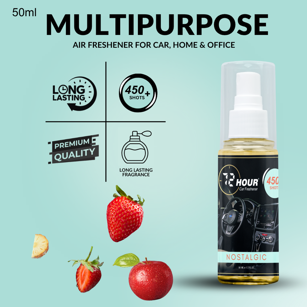72hour Nostalgic Car Perfume 50ml – Long Lasting Premium Fragrance – Multipurpose Air Freshener for Car, Home & Office – Miski Fragrance