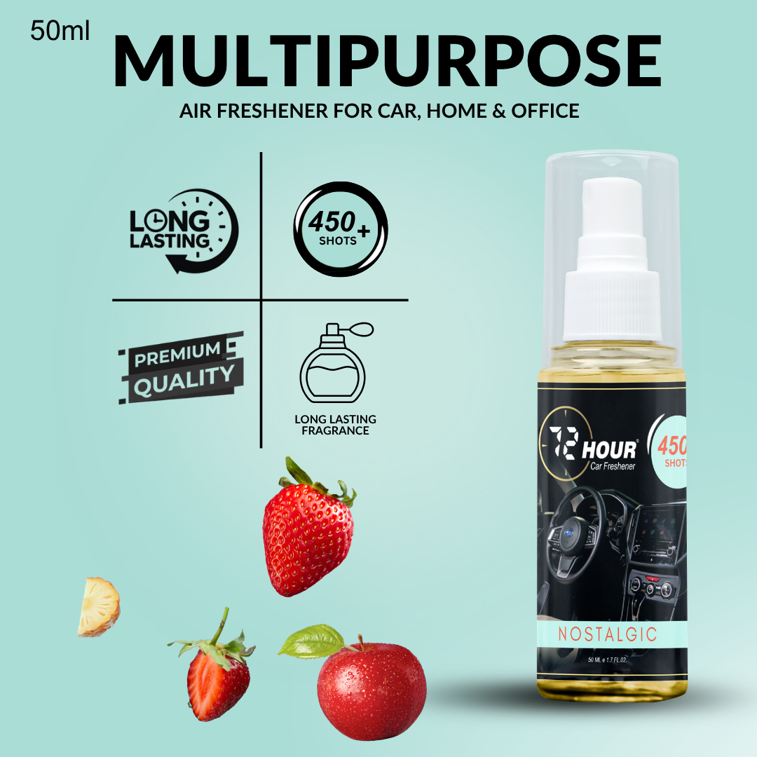72hour Nostalgic Car Perfume 50ml – Long Lasting Premium Fragrance – Multipurpose Air Freshener for Car, Home & Office – Miski Fragrance