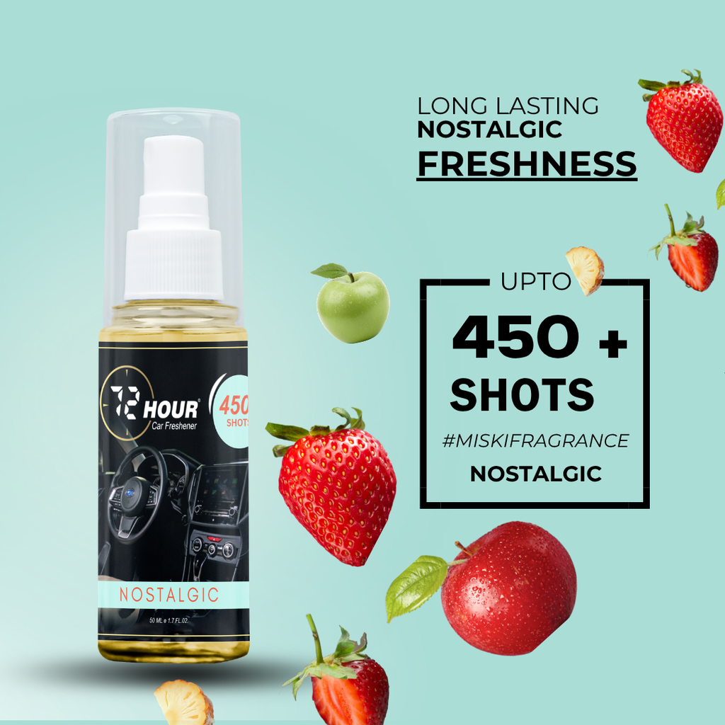 72hour Nostalgic Car Perfume 50ml – Long Lasting Premium Fragrance – Multipurpose Air Freshener for Car, Home & Office – Miski Fragrance