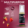 72hour Strawberry Car Perfume 50ml – Long Lasting Premium Fragrance – Multipurpose Air Freshener for Car, Home & Office – Miski Fragrance