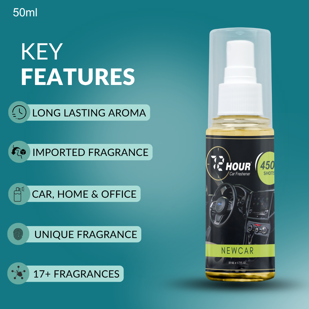 72hour New Car Car Perfume 50ml – Long Lasting Premuim Fragrance – Multipurpose Air Freshener for Car, Home & Office – Miski Fragrance