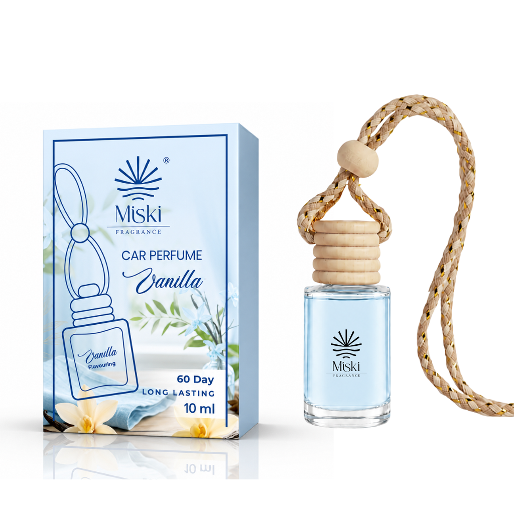 Miski Fragrance Premium Car Perfume Hanging Pod | 10ML | Vanilla Fragrance Car Air Freshner | Imported Quality Fragrance | Last Upto 60 Days