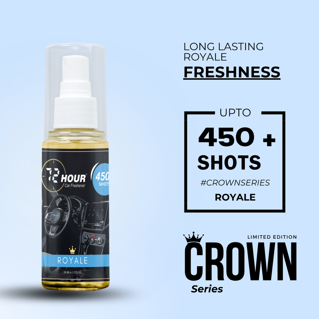 72hour Royale Crown Series Car Perfume 50ml – Long Lasting Premium Fragrance – Multipurpose Air Freshener for Car, Home & Office – Miski Fragrance