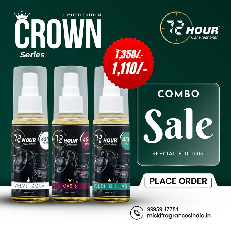 COMBO OFFER 👑 CROWN SERIES FREE DELIVERY 50ml × 3 CROWN SERIES FRAGRANCES
