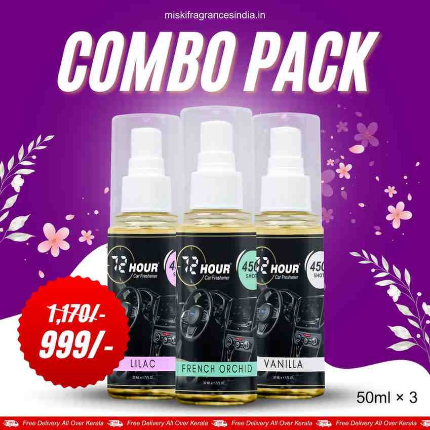 COMBO OFFER Limited Period Offer FREE DELIVERY 50ml × 3 Fragrances.